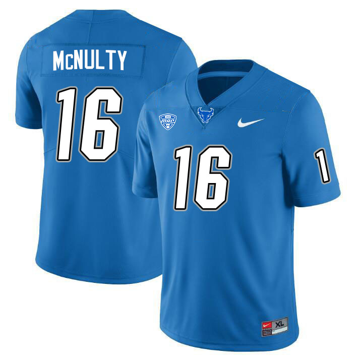 Buffalo Bulls #16 Alex McNulty College Football Jerseys Stitched Sale-Blue